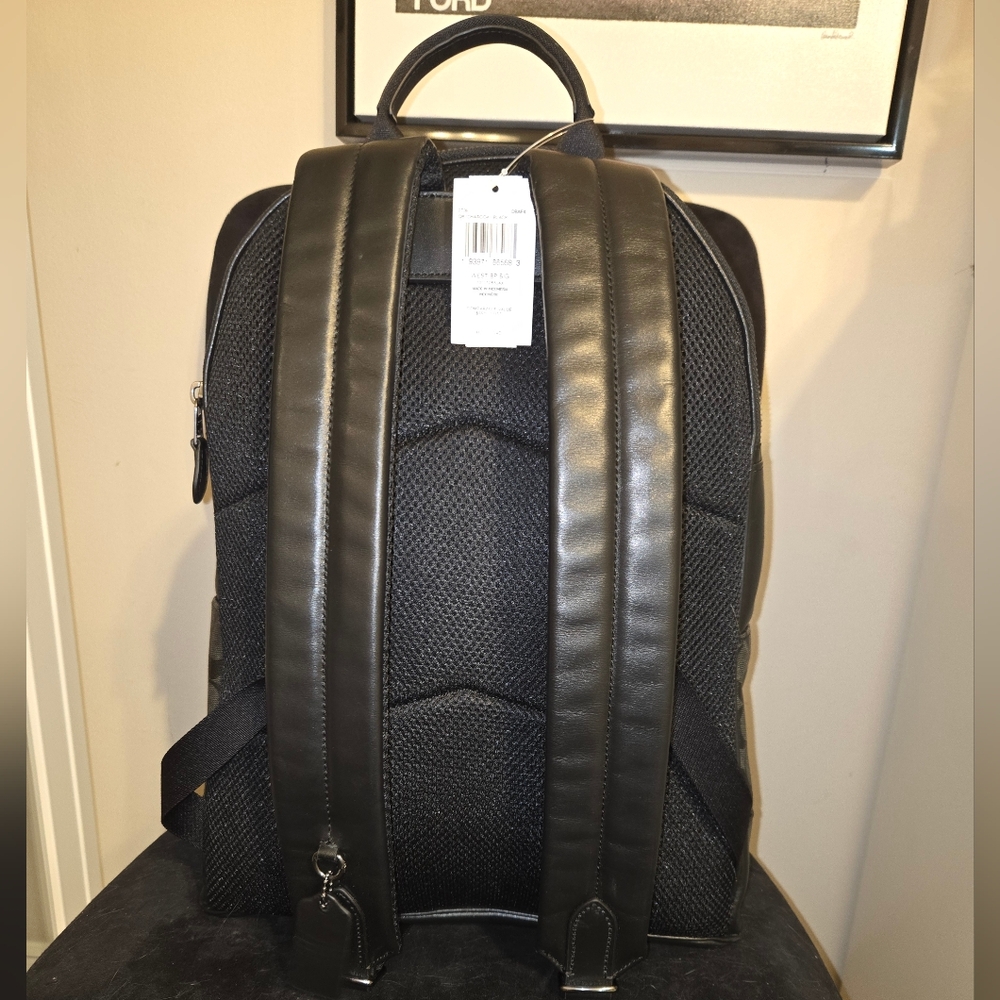 Coach West Backpack Signature Canvas Charcoal Black NWT 2736 Unisex Laptop Bag - Picture 7 of 16